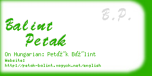 balint petak business card